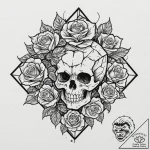 Companion cube (from portal), tattoo line art… – tattoo sketch (№1753201016_0, 22.07.2025 16:16) — tattoovalue.net