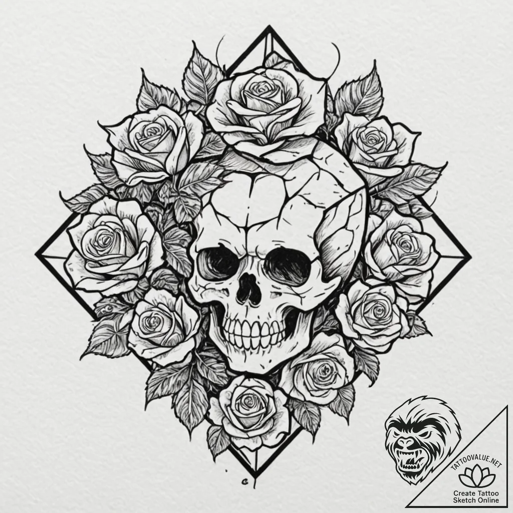 Companion cube (from portal), tattoo line art... - tattoo sketch (№1753201016_0, 22.07.2025 16:16) — tattoovalue.net