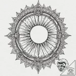 Open cage beneath eclipsed sun, ink illustrat… – tattoo sketch (№1753201211_0, 22.07.2025 16:20) — tattoovalue.net