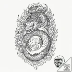 Omega symbol signifying a final end, ink illu… – tattoo sketch (№1753204838_0, 22.07.2025 17:20) — tattoovalue.net