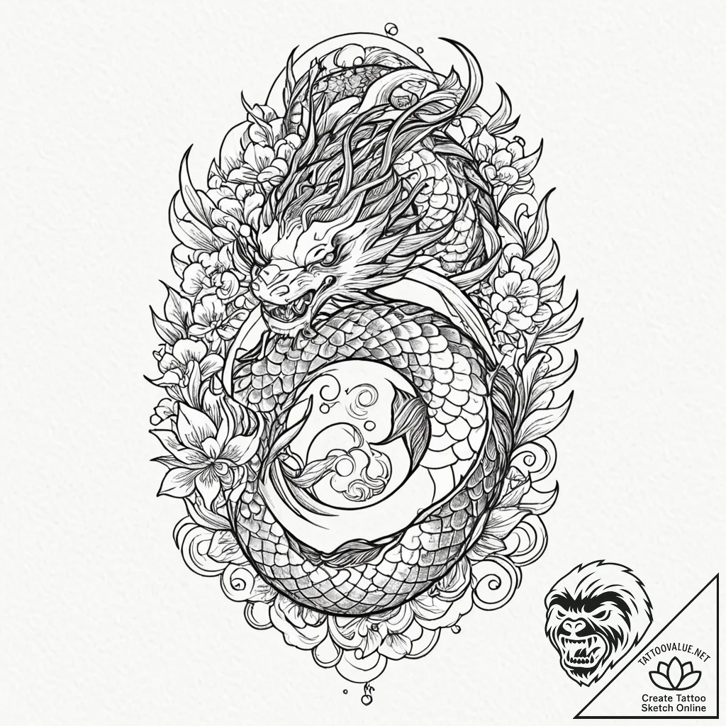 Omega symbol signifying a final end, ink illu... - tattoo sketch (№1753204838_0, 22.07.2025 17:20) — tattoovalue.net