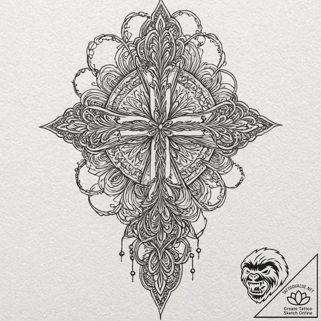 Lace, tattoo flash sheet design, dynamic comp... - tattoo sketch (№1753206867_0, 22.07.2025 17:54) — tattoovalue.net