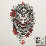 Reaperр р†р вђљрівђћсћs mask beneath crimson… – tattoo sketch (№1753207205_0, 22.07.2025 18:00) — tattoovalue.net