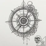 Sextant, tattoo drawing outline, highly detai… – tattoo sketch (№1753207374_0, 22.07.2025 18:02) — tattoovalue.net