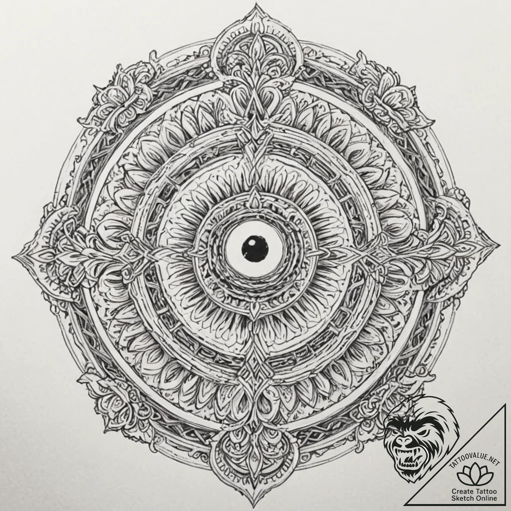 Odin's eye sacrificed to the well of wisdom,... - tattoo sketch (№1753209135_0, 22.07.2025 18:32) — tattoovalue.net