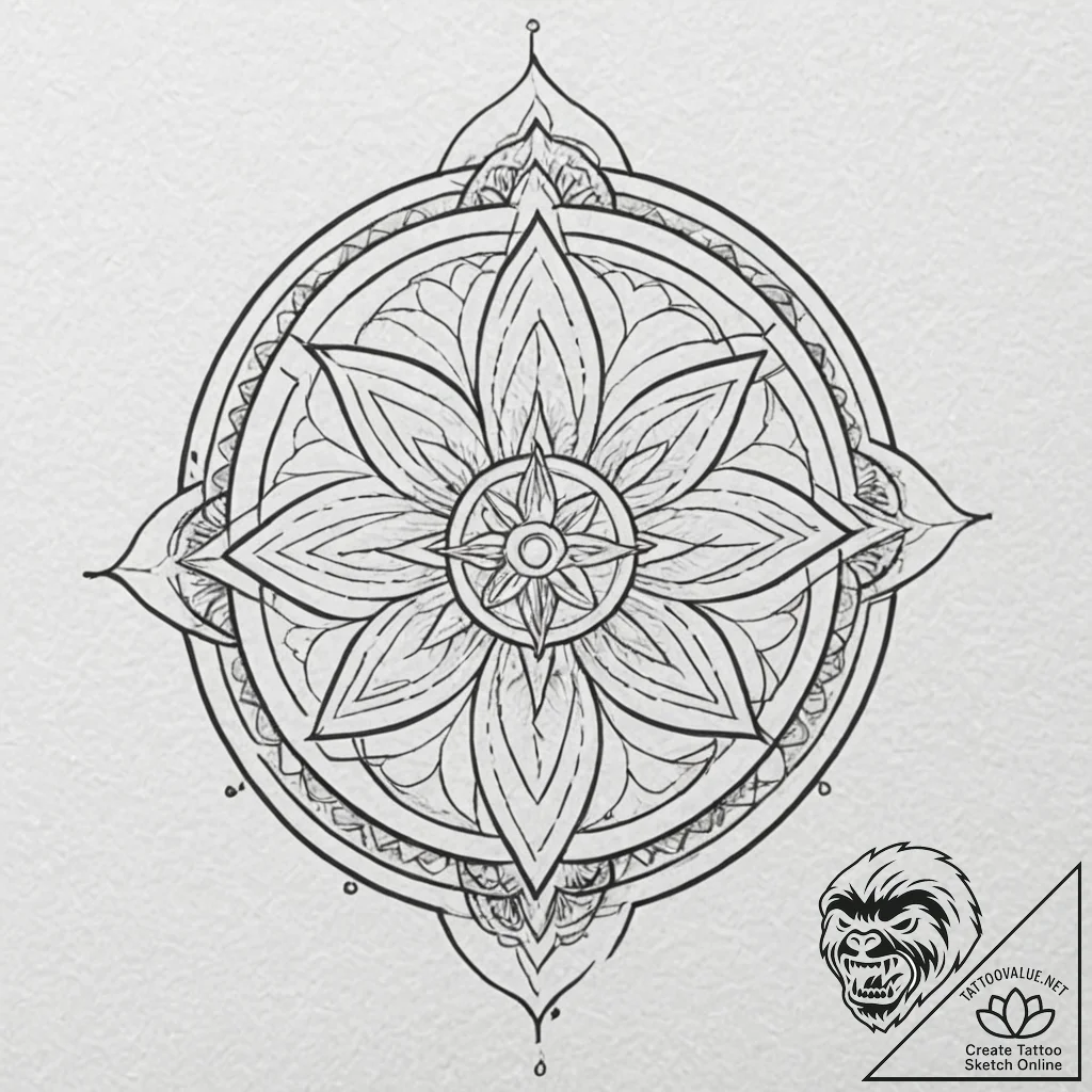 Knife through frozen sigil, tattoo line art,... - tattoo sketch (№1753209212_0, 22.07.2025 18:33) — tattoovalue.net