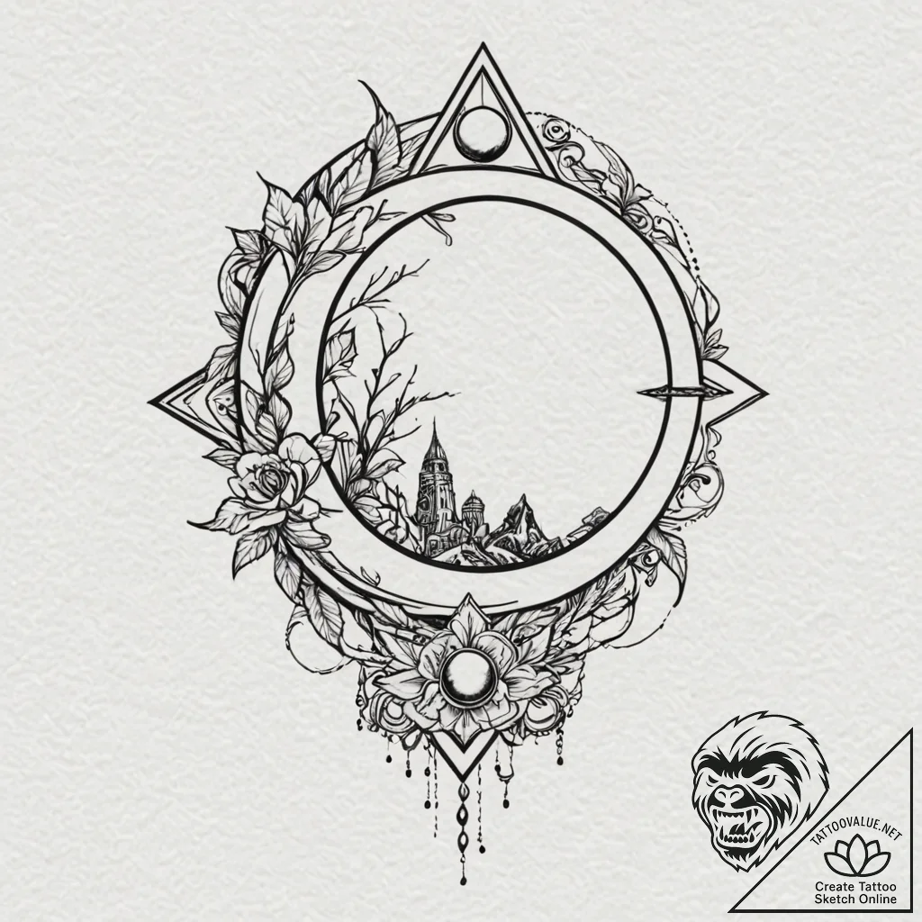 Eclipse shard in skeletal grip, tattoo drawin... - tattoo sketch (№1753209289_0, 22.07.2025 18:34) — tattoovalue.net