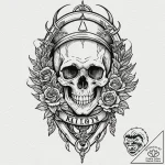 Memento mori (still life with a skull), tatto… – tattoo sketch (№1753209985_0, 22.07.2025 18:46) — tattoovalue.net