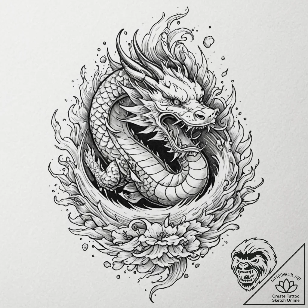 Noble relic devouring celestial flame, artist... - tattoo sketch (№1753210834_0, 22.07.2025 19:00) — tattoovalue.net