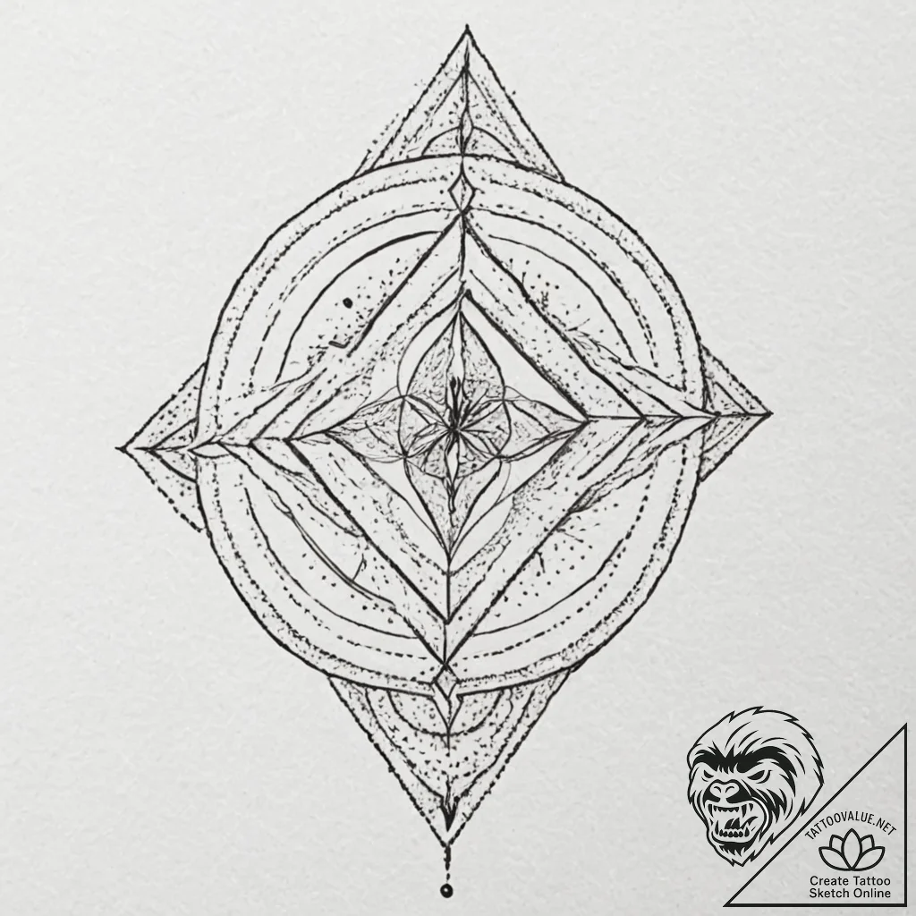 Cosmic sigil pulsing with light, artistic tat... - tattoo sketch (№1753211219_0, 22.07.2025 19:06) — tattoovalue.net