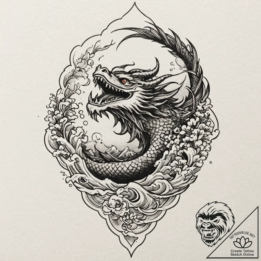 Raven eye burning through mist, tattoo flash... - tattoo sketch (№1753212550_0, 22.07.2025 19:29) — tattoovalue.net