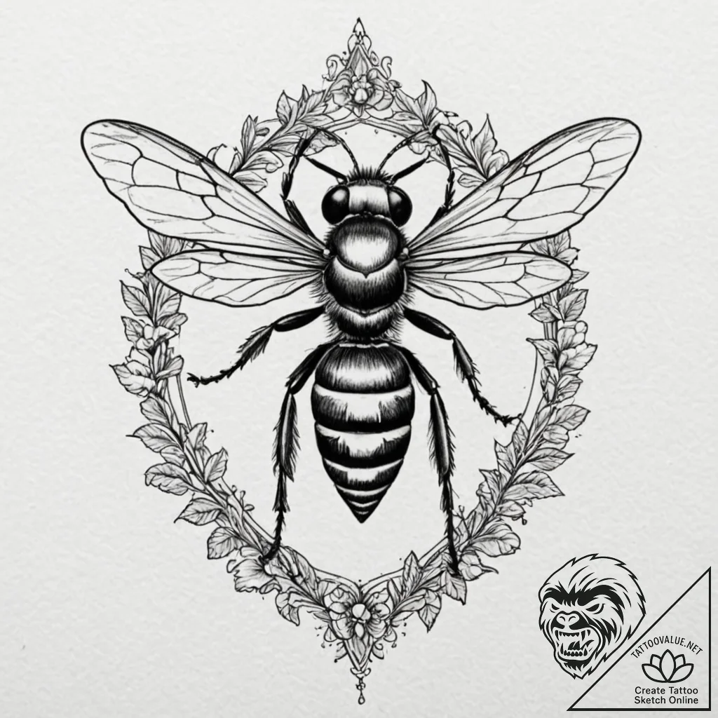 Wasp, tattoo flash sheet design, unique desig... - tattoo sketch (№1753214573_0, 22.07.2025 20:02) — tattoovalue.net