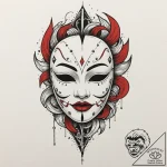 Reaperр р†р вђљрівђћсћs mask beneath crimson… – tattoo sketch (№1753214904_0, 22.07.2025 20:08) — tattoovalue.net