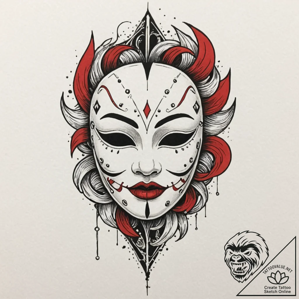 Reaperр р†р вђљрівђћсћs mask beneath crimson... - tattoo sketch (№1753214904_0, 22.07.2025 20:08) — tattoovalue.net