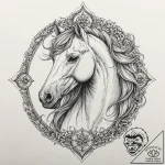 Astral horse with star mane, artistic tattoo… – tattoo sketch (№1753215171_0, 22.07.2025 20:12) — tattoovalue.net