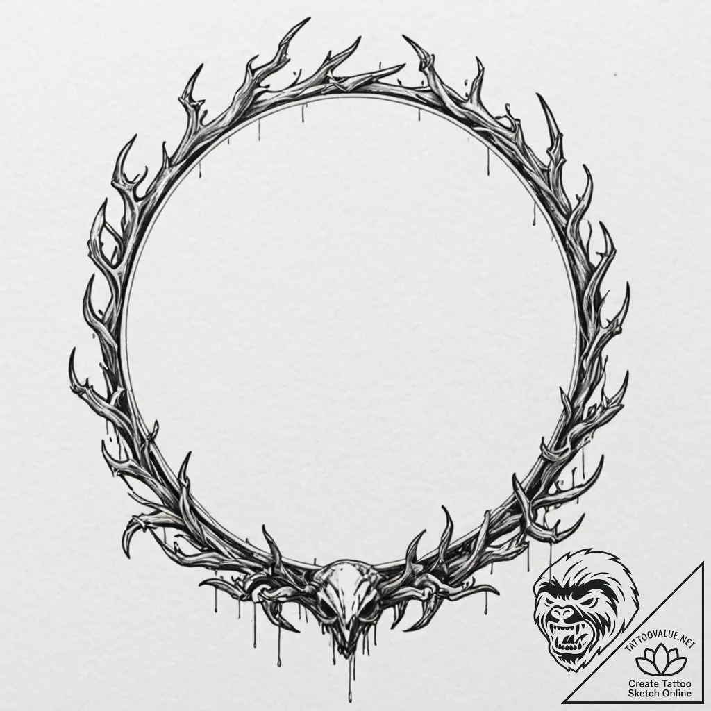 Abyssal mirror with claw marks, concept art f... - tattoo sketch (№1753215963_0, 22.07.2025 20:26) — tattoovalue.net
