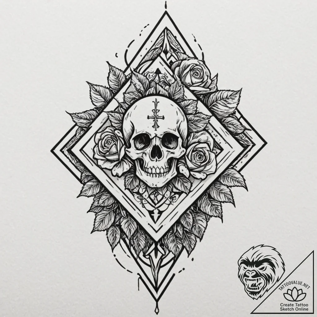Eldritch monolith covered in incomprehensible... - tattoo sketch (№1753217819_0, 22.07.2025 20:56) — tattoovalue.net