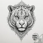 Panther, tattoo line art, black and red ink,… – tattoo sketch (№1753218582_0, 22.07.2025 21:09) — tattoovalue.net