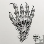 Yeti claw gripping bone relic, artistic tatto… – tattoo sketch (№1753218666_0, 22.07.2025 21:11) — tattoovalue.net