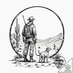 Lone wanderer in a post-apocalyptic desert, w… – tattoo sketch (№1753219078_0, 22.07.2025 21:17) — tattoovalue.net