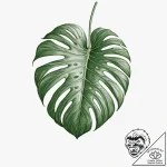 A monstera leaf – tattoo sketch (№1753220007_0, 22.07.2025 21:33) — tattoovalue.net