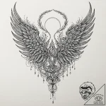 Runic wings tearing through mist, tattoo draw… – tattoo sketch (№1753222333_0, 22.07.2025 22:12) — tattoovalue.net