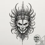 Clawed helm crowned with roots, tattoo drawin… – tattoo sketch (№1753222489_0, 22.07.2025 22:14) — tattoovalue.net