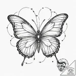 Atomic butterfly with circuit veins, concept… – tattoo sketch (№1753223064_0, 22.07.2025 22:24) — tattoovalue.net