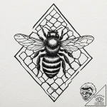 A bee on a honeycomb (is there, but can be cl… – tattoo sketch (№1753223998_0, 22.07.2025 22:39) — tattoovalue.net