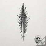 Dagger with ice blade, tattoo sketch design,… – tattoo sketch (№1753224337_0, 22.07.2025 22:45) — tattoovalue.net