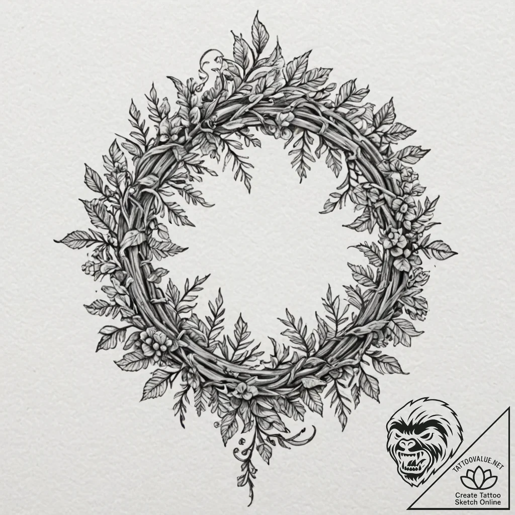 Druid relic bound by vines, artistic tattoo s... - tattoo sketch (№1753225441_0, 22.07.2025 23:04) — tattoovalue.net