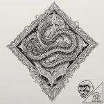 Dream serpent floating through stars, tattoo… – tattoo sketch (№1753225780_0, 22.07.2025 23:09) — tattoovalue.net