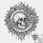 Broken sigil unraveling mid-air, ink illustra… – tattoo sketch (№1753225863_0, 22.07.2025 23:11) — tattoovalue.net