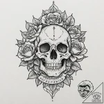 Blood, tattoo flash sheet design, fine lines,… – tattoo sketch (№1753225947_0, 22.07.2025 23:12) — tattoovalue.net
