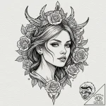 Valkyrie, ink illustration for tattoo, minima… – tattoo sketch (№1753226281_0, 22.07.2025 23:18) — tattoovalue.net
