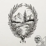 Meadow blooming through bone field, tattoo fl… – tattoo sketch (№1753226704_0, 22.07.2025 23:25) — tattoovalue.net