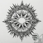 Jagged mirror swallowing stars, tattoo line a… – tattoo sketch (№1753227199_0, 22.07.2025 23:33) — tattoovalue.net