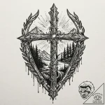 Aurora borealis spilling from a crack in a vi… – tattoo sketch (№1753227614_0, 22.07.2025 23:40) — tattoovalue.net