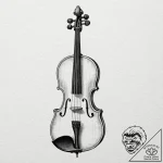 Viola da gamba made from polished, dark bone,… – tattoo sketch (№1753227698_0, 22.07.2025 23:41) — tattoovalue.net