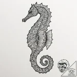 A seahorse with intricate patterns (is there,… – tattoo sketch (№1753228111_0, 22.07.2025 23:48) — tattoovalue.net