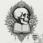 Thoth, the ibis-headed god, writing in a tome… – tattoo sketch (№1753228193_0, 22.07.2025 23:49) — tattoovalue.net