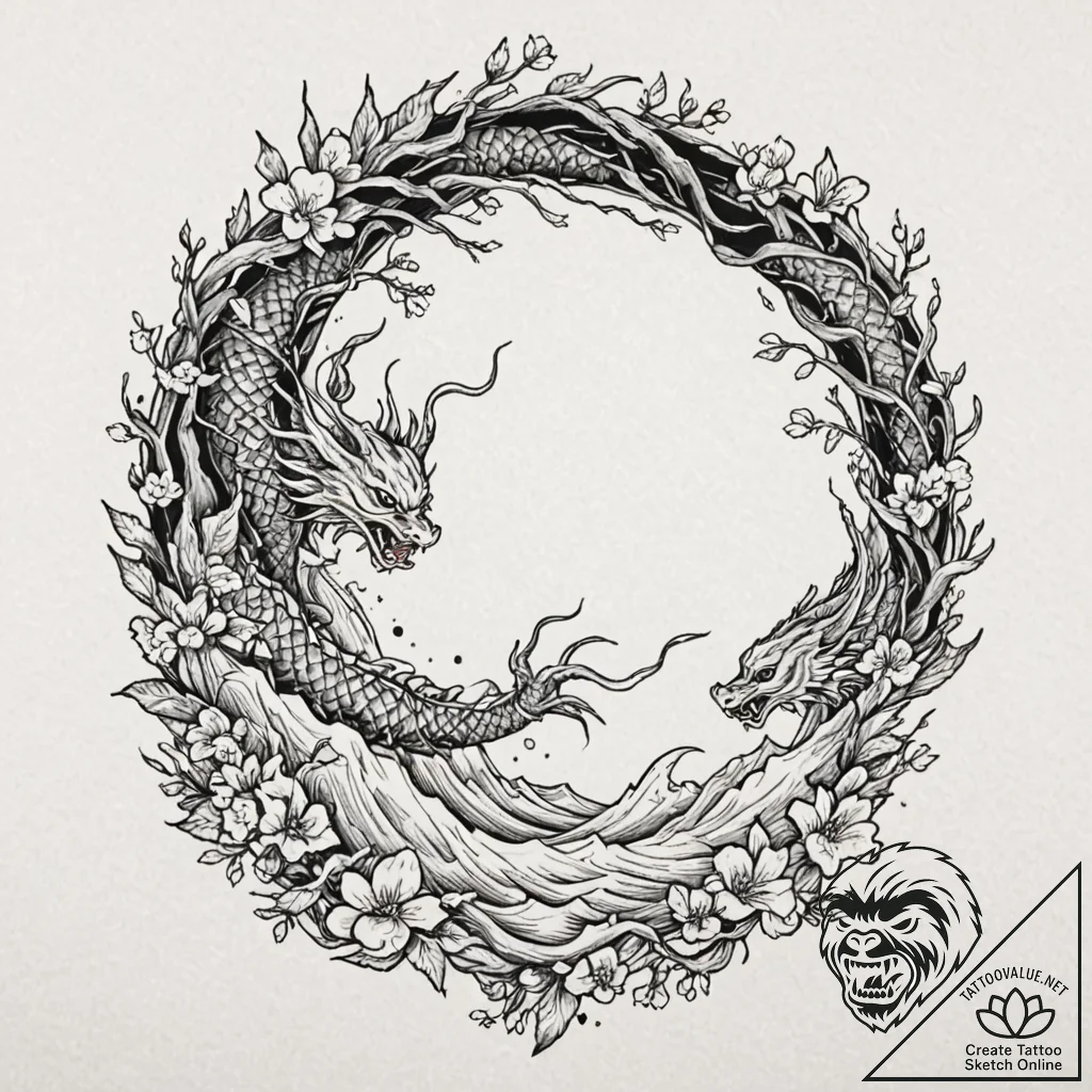An open door in the middle of a forest leadin... - tattoo sketch (№1753229435_0, 23.07.2025 00:10) — tattoovalue.net
