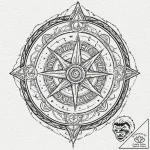 Etched sigil spinning in void, concept art fo… – tattoo sketch (№1753231256_0, 23.07.2025 00:40) — tattoovalue.net