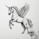 Pegasus – tattoo sketch (№1753231332_0, 23.07.2025 00:42) — tattoovalue.net