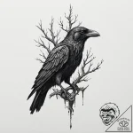 The three-eyed raven from game of thrones – tattoo sketch (№1753231636_0, 23.07.2025 00:47) — tattoovalue.net
