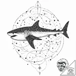 Whale shark whose spots are a glowing star ma… – tattoo sketch (№1753232249_0, 23.07.2025 00:57) — tattoovalue.net