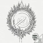 Altar made from a crashed satellite, adorned… – tattoo sketch (№1753232705_0, 23.07.2025 01:05) — tattoovalue.net