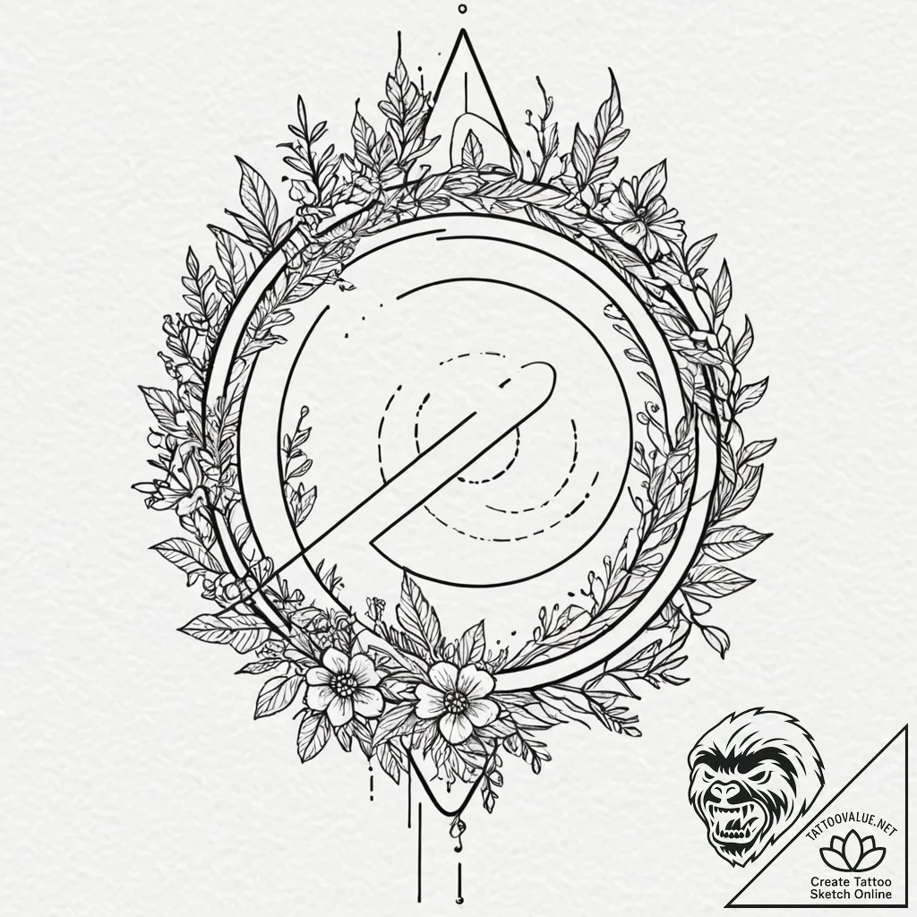 Altar made from a crashed satellite, adorned... - tattoo sketch (№1753232705_0, 23.07.2025 01:05) — tattoovalue.net
