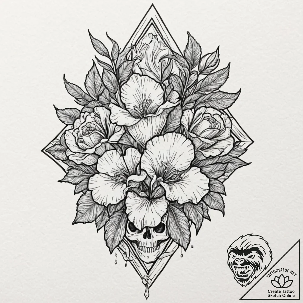 Iris flower with petals that have the texture... - tattoo sketch (№1753233544_0, 23.07.2025 01:19) — tattoovalue.net