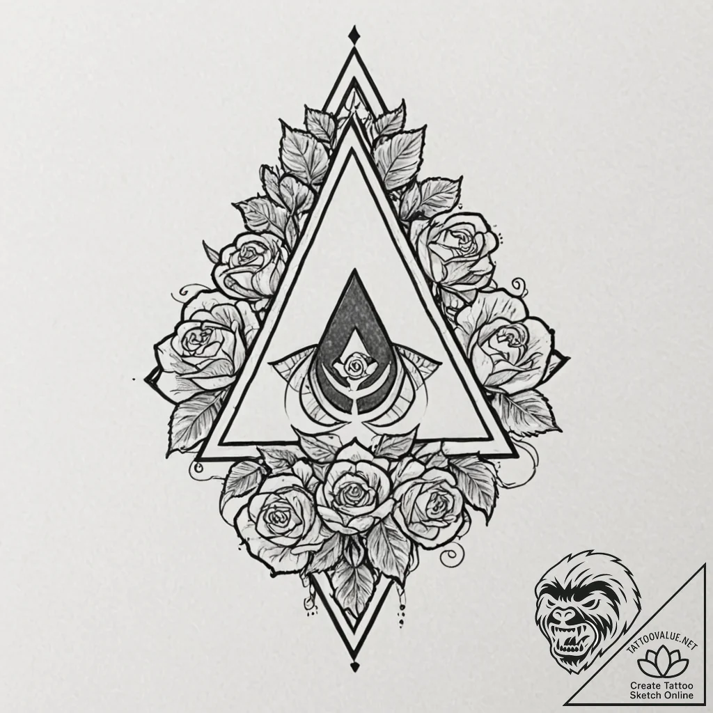 Triforce symbol from zelda, tattoo drawing ou... - tattoo sketch (№1753234307_0, 23.07.2025 01:31) — tattoovalue.net